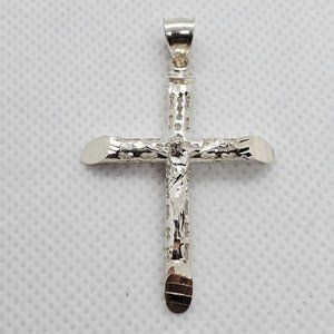 Sterling Silver 925 Silver High Polished Crucifix Cross Pendant